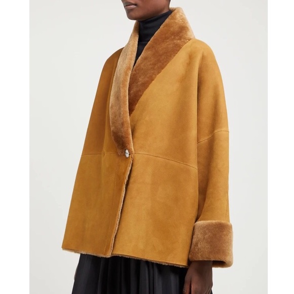 Pernia Shearling Jacket In Camel 
